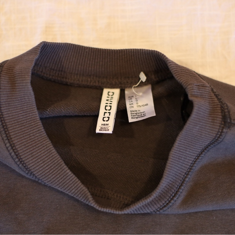 Divided Gray Crewneck Sweater Classic Knit